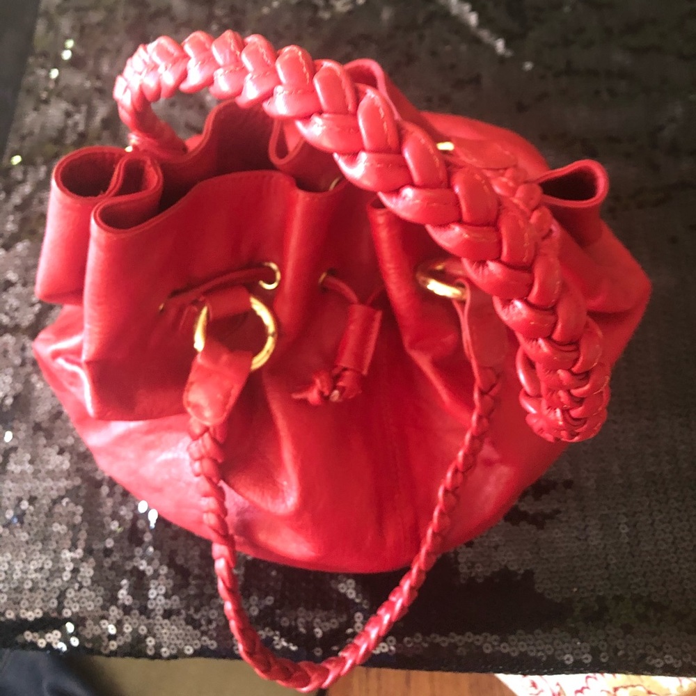 Bebe red leather bag